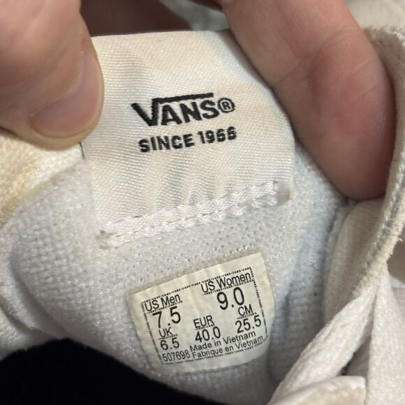 Vans Sk8-Hi White Dress Blue High Top Sneakers Mens 7.5 Womens 9 Classic